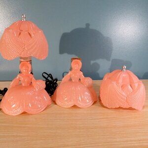 (2) Vintage Pink Southern Belle LE Smith Lamps